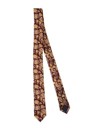 Cc Collection Corneliani Man Ties & Bow Ties Burgundy Size - Wool In Multi