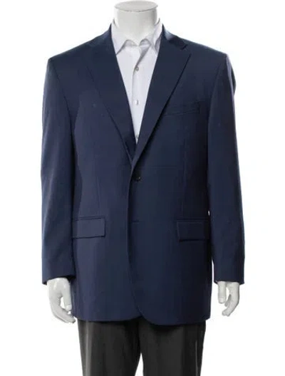 Pre-owned Cc Collection Corneliani Virgin Wool Blazer In Blue