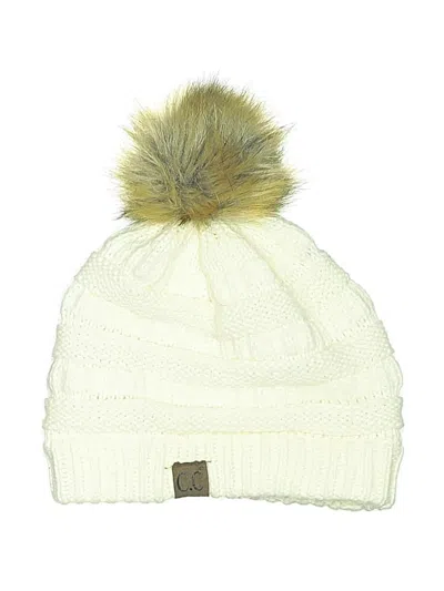 Pre-owned C.c. Couture Beanie Hat In White