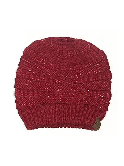 Pre-owned C.c Exclusives Beanie Hat In Burgundy