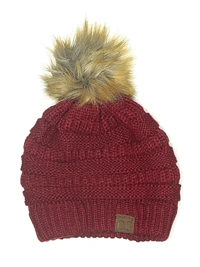 Pre-owned C.c Exclusives Beanie Hat In Burgundy