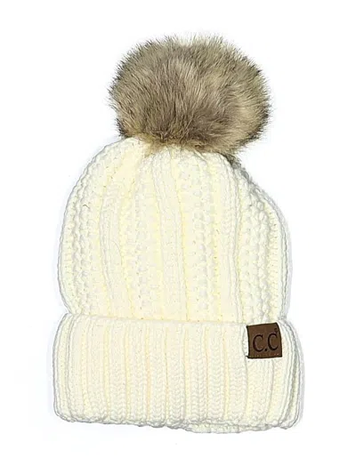 Pre-owned C.c Exclusives Beanie Hat In White