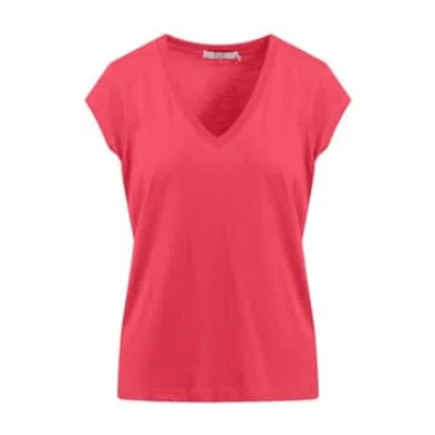 Cc Heart Basic V-neck T-shirt Intense Pink
