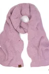 Cc Women's Brioche Cable Pattern Sequin Scarf In New Lavender In Pink