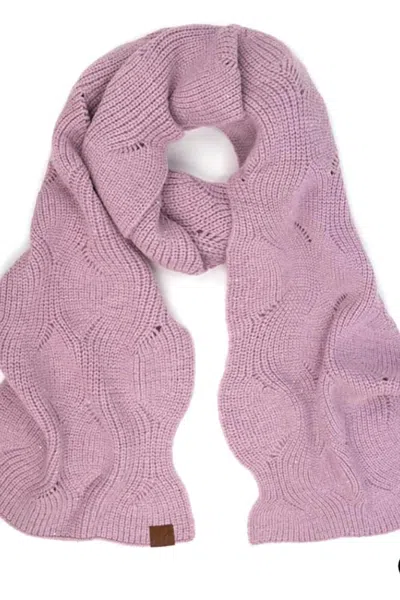 Cc Women's Brioche Cable Pattern Sequin Scarf In New Lavender In Pink