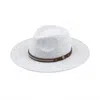 Cc Women's Panama Vegan Felt Hat With Leather Belt In Heather Rose In White