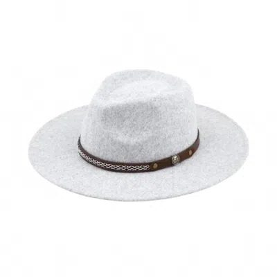 Cc Women's Panama Vegan Felt Hat With Leather Belt In Heather Rose In White