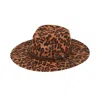 Cc Women's Panama Vegan Felt Hat With Leather Belt In Leopard In Brown