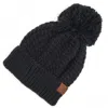 Cc Women's Twisted Mock Cable Knit Pom Beanie In Black In Black