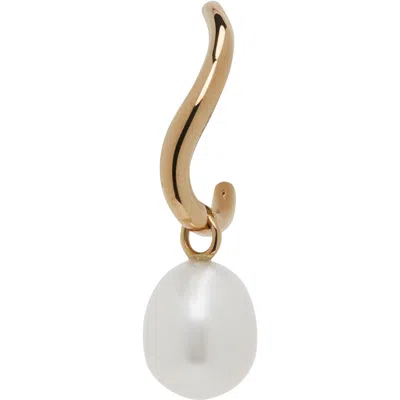 C.chesnais Wave Perle Single Left Earring In 18k Yellow Gold