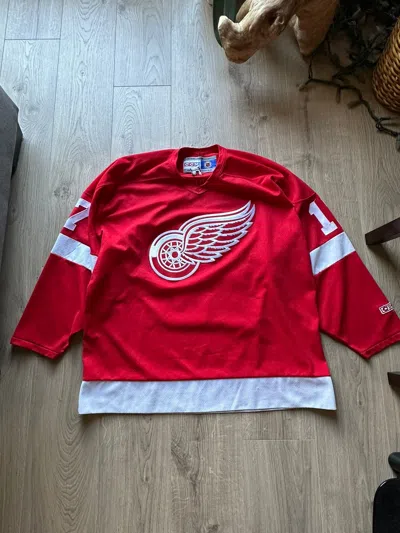 Pre-owned Ccm X Nhl Vintage 90's Detroit Red Wings Brett Hull Hockey Jersey In White
