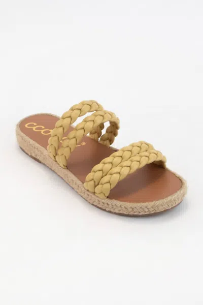 Ccocci Braided Strap Slides In Mustard