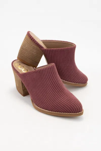 Ccocci Corduroy Mule In Plum In Pink