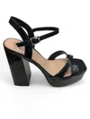 Ccocci Ironed Platform Heel In Black Patent In Multi