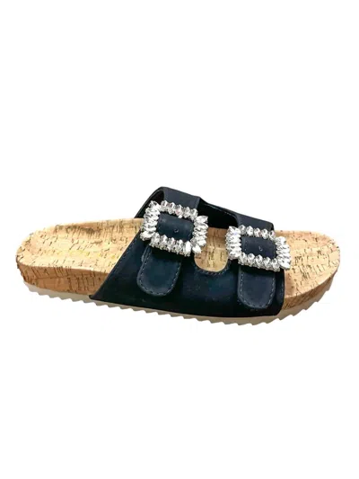 Ccocci Jamie Rhinestone Slide Sandal In Black