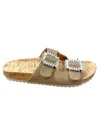 Ccocci Jamie Rhinestone Slide Sandal In Taupe In Beige