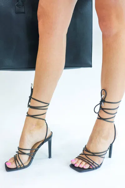 Ccocci Natalie Lace-up Heeled Sandal In Black