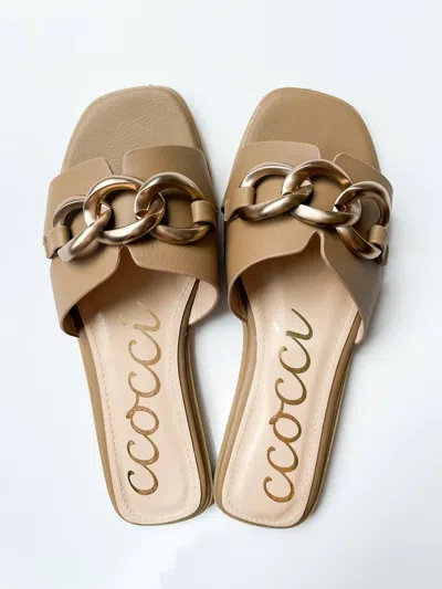 CCOCCI WOMEN'S BAYLOR CHAIN LINK SANDAL IN TAN