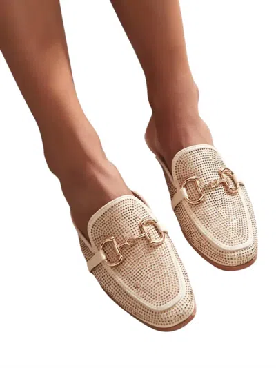 Ccocci Women's Bedazzle Flat Mules In Beige In Sand