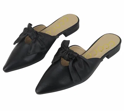Ccocci Women's Bow Decor Pointed-toe Mule In Black