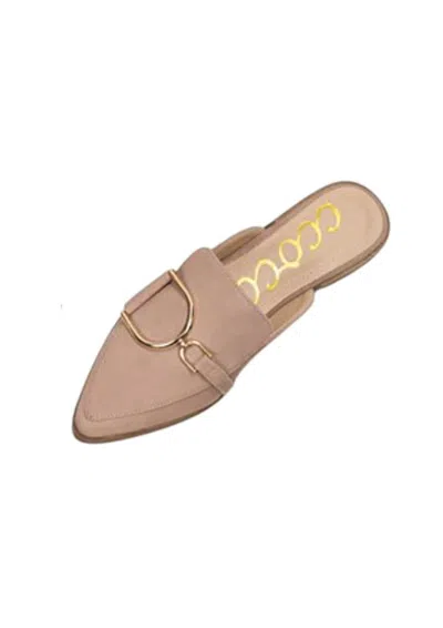 Ccocci Women's Campbell Slip On Flat Sandal In Blush In Gold