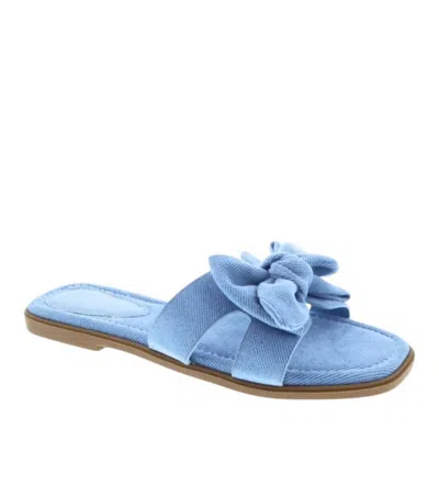 Ccocci Women's Cassandra Bow Detail Flat Sandal In Denim In Blue