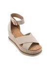 Ccocci Women's Fabian Wedge Sandal In Beige Nubuck In Multi