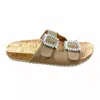 Ccocci Jamie Rhinestone Slide Sandal In Taupe In Brown