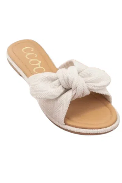 Ccocci Women's Knotted Bow Sandals In Natural In White