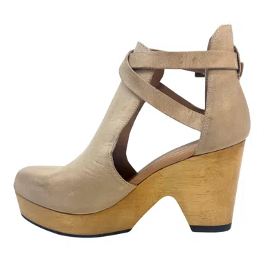 Ccocci Women's Nubuck Clog With Heel In Taupe In Multi