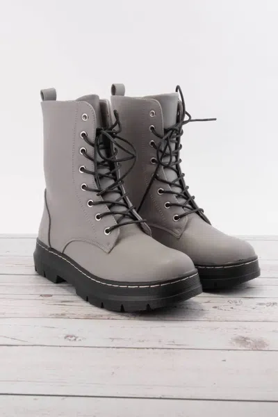 Ccocci Women's Renee Lace Up Combat Boots In Grey