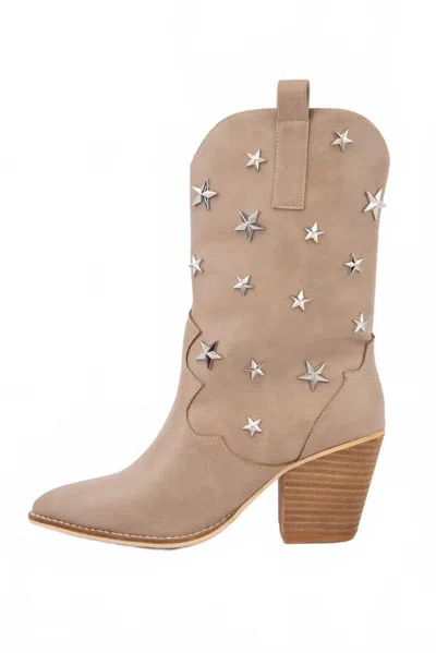 Ccocci Women's Star Stud Embellished Western Boots In Camel In Neutral