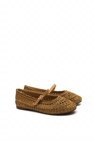 Ccocci Women's Susan Woven Flat In Camel In Multi