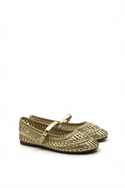 Ccocci Women's Susan Woven Flat In Champagne In Black