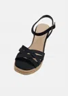 Ccocci Women's Token Strappy Wedge Sandal In Black In Black