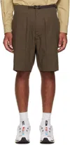Ccp Brown Pleated Pocket Shorts In Charcoal