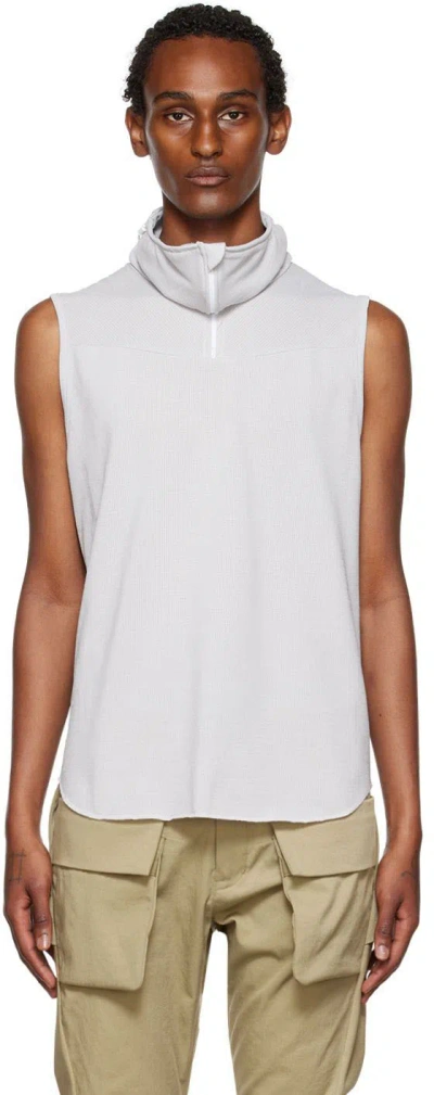 Ccp Gray Mask Collar Tank Top In Light Grey