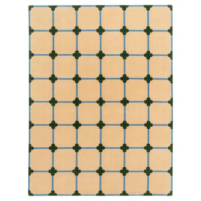 Pre-owned Cc-tapis Chateau Flower Grid Big Rug By Luke Edward Hall In Orange