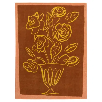 Pre-owned Cc-tapis Chateau Summer Roses Rug By Luke Edward Hall In Brown