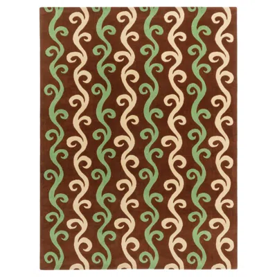 Pre-owned Cc-tapis Chateau Wiggle Stripe Big Rug By Luke Edward Hall In Brown