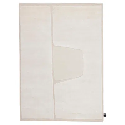 Pre-owned Cc-tapis Cut Out Monocromo 2.0 Linen White Rug By A. Parisotto And M. Formenton