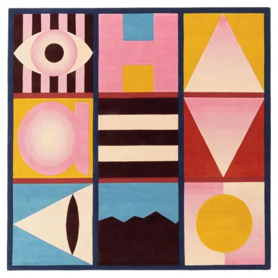 Pre-owned Cc-tapis Do You Have One? (square) Handmade Rug By India Mahdavi In Sand