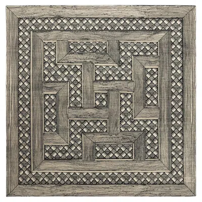 Pre-owned Cc-tapis -fornasetti Collection- Musciarabia Square Black And White Handmade Rug