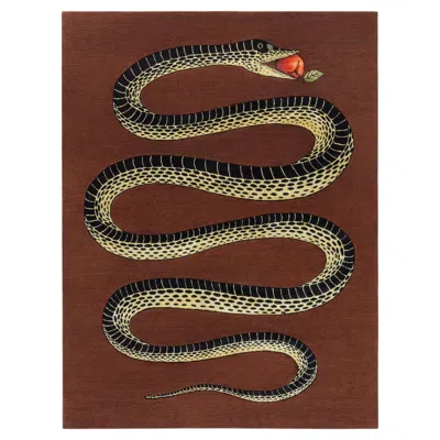 Pre-owned Cc-tapis -fornasetti Collection- Peccato Originale Handmade Rug In Brown Finish