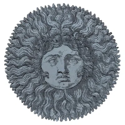 Pre-owned Cc-tapis -fornasetti Collection- Re Sole Handmade Rug In Ice Finish In Gray