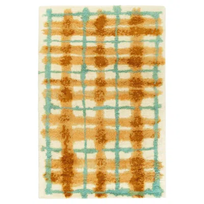 Pre-owned Cc-tapis Grandma Pattern 2 Handmade Rug By Rop Van Mierlo In Sand