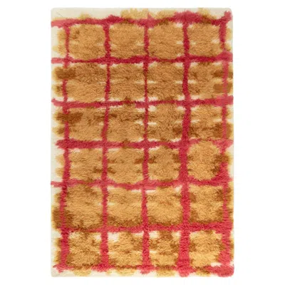 Pre-owned Cc-tapis Grandma Pattern 3 Handmade Rug By Rop Van Mierlo In Orange