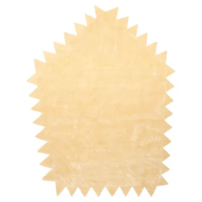 Pre-owned Cc-tapis Handmade Zig Zag Cream Rug By Objects Of Common Interest In Stock In White