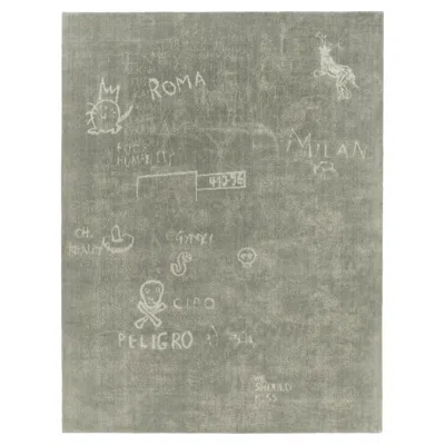 Pre-owned Cc-tapis Hypercode Rectangular Handmade Rug In Lichen By Roberto Sironi In Gray