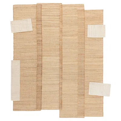 Pre-owned Cc-tapis Monograph Medium Handmade Rug In Natural By Destroyers Builders In Sand